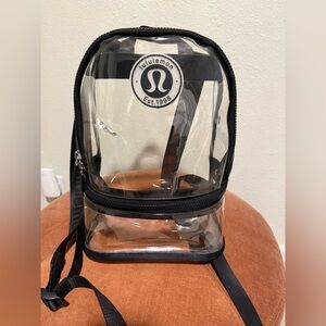 Discontinued Lululemon Logo Clear & Black Stadium Festival Mini Backpack 10L
